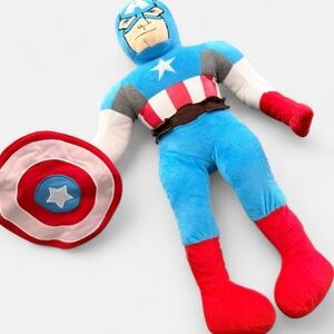 Marvel Avengers Captain America Super Hero Toy Plush Doll Shield 24” Jay Franco